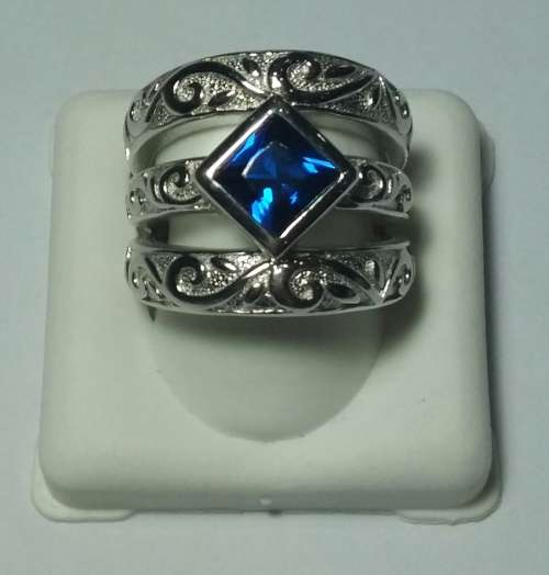 Beautiful Sterling Silver Ring with blue Zirconia stone